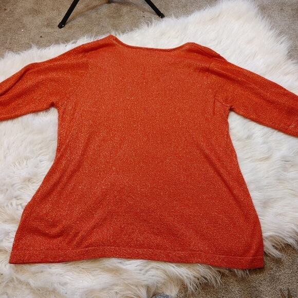 Cathy Daniels Red Shimmer Metallic Shiny Sequin Floral Flower Sheer Spakle XL - Picture 8 of 10